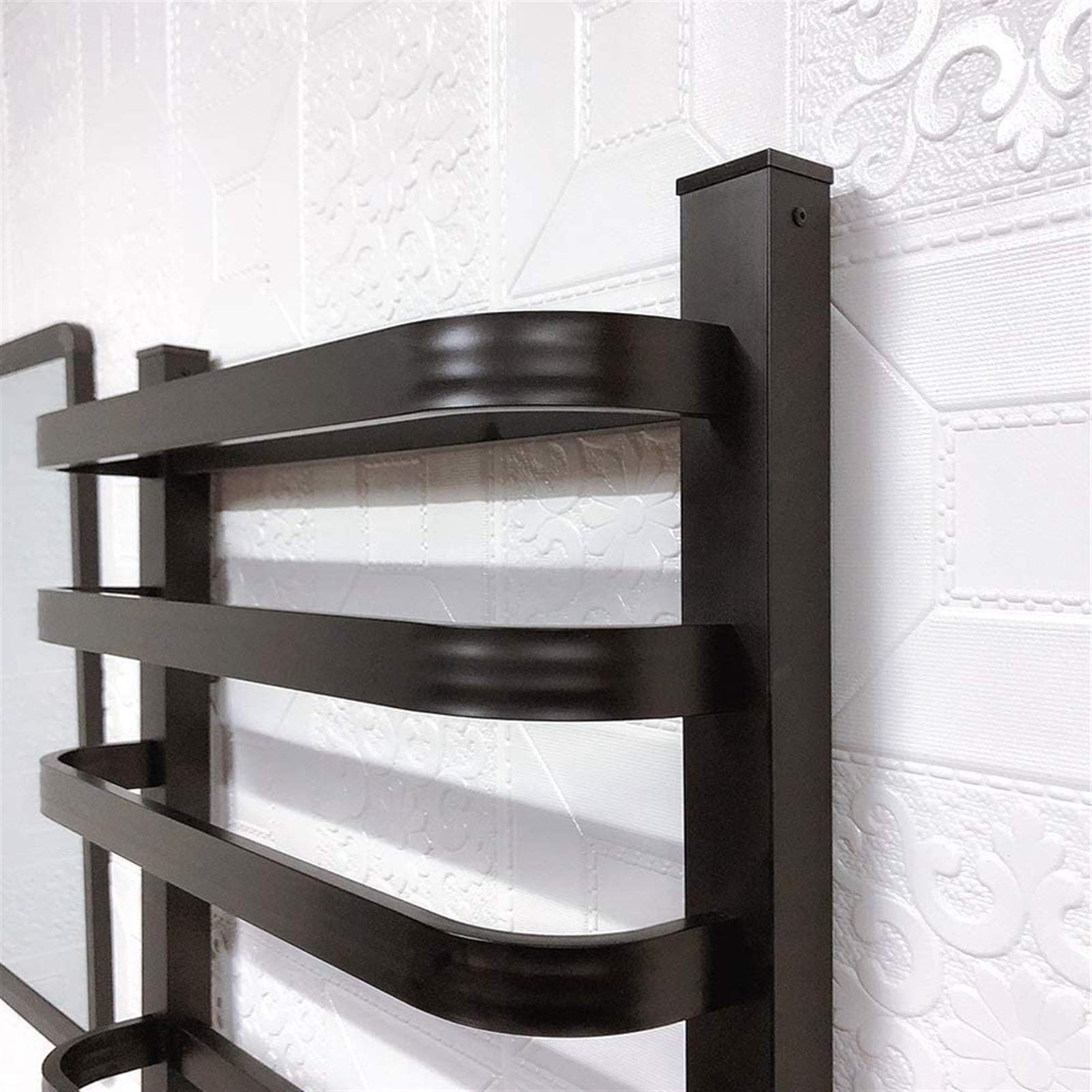 Calentador de pared para baño Calentador de toallas inteligente de temperatura constante, toallero eléctrico de secado doblado montado en la pared, estante de aleación de aluminio para baño