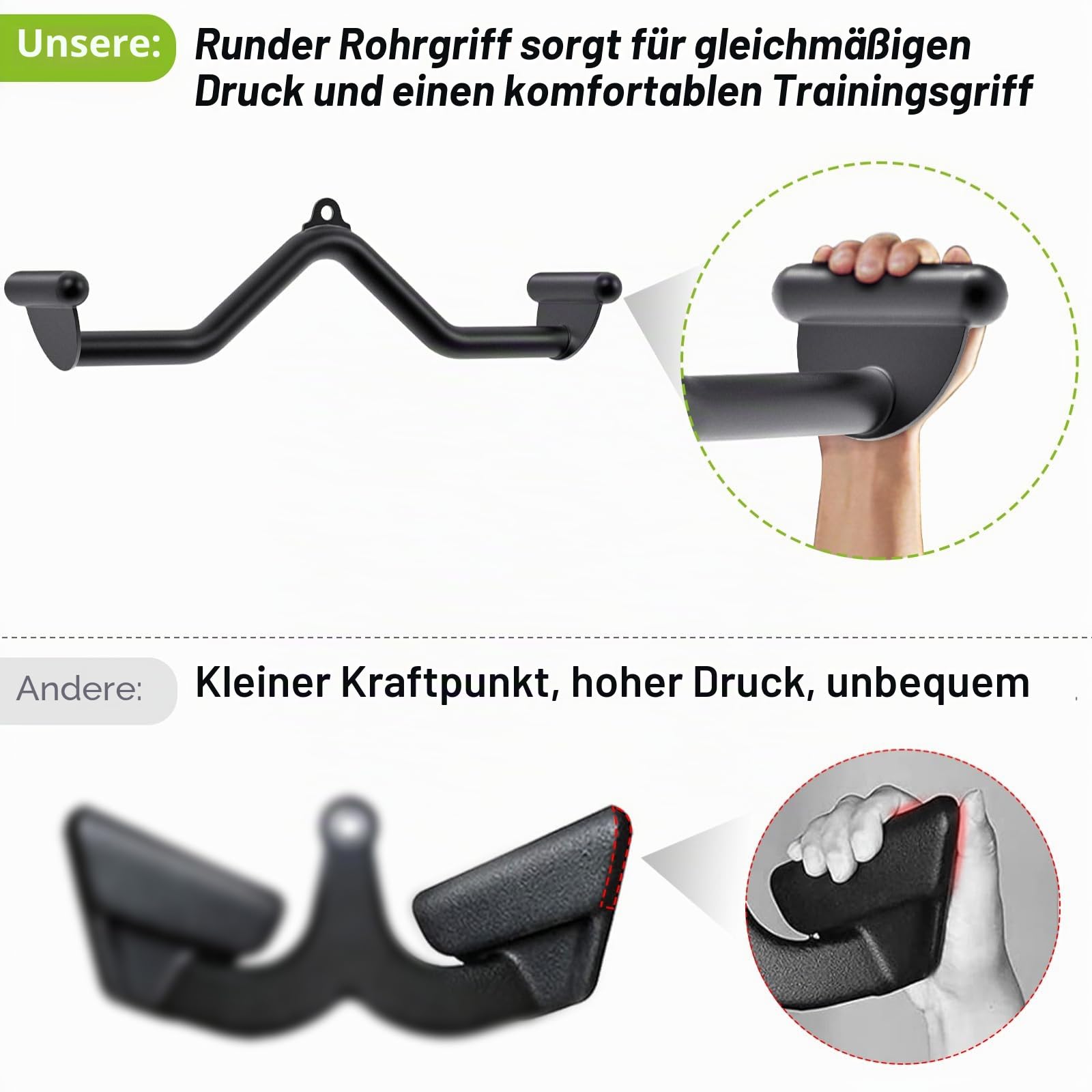 SELEWARE Rudergriff Pull Up Bar - Schwarz Latzug Griff V-Stange Latzugstangen, Klimmzugstange für Zuhause, Fitnessstudio, Workout, Aufsätze, Trizepsstange, Rückenkrafttraining, V-Stange, Ruder-Set