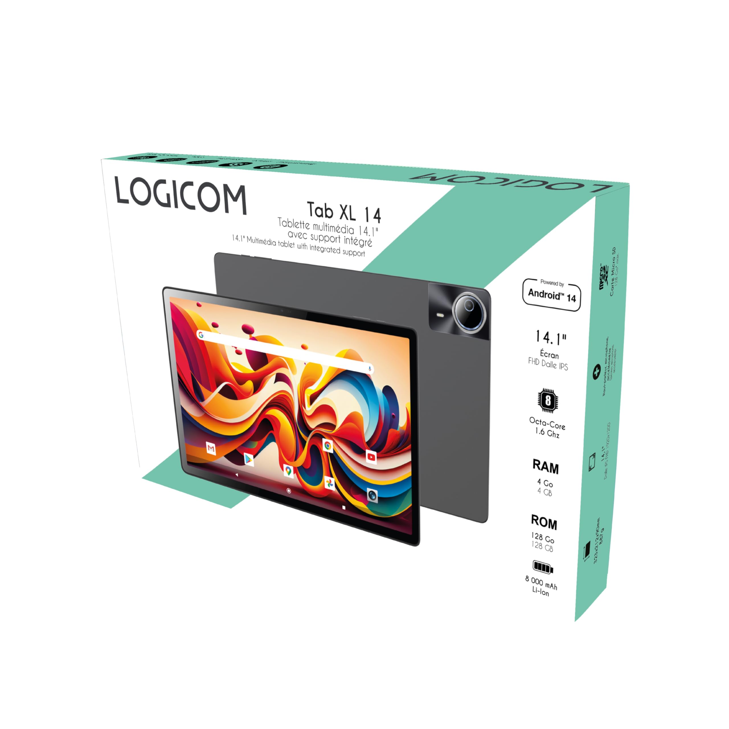 Logicom - Tab XXL 14 - Tablet 14" Android 15 - Octa-Core 1.6GHz - 128GB