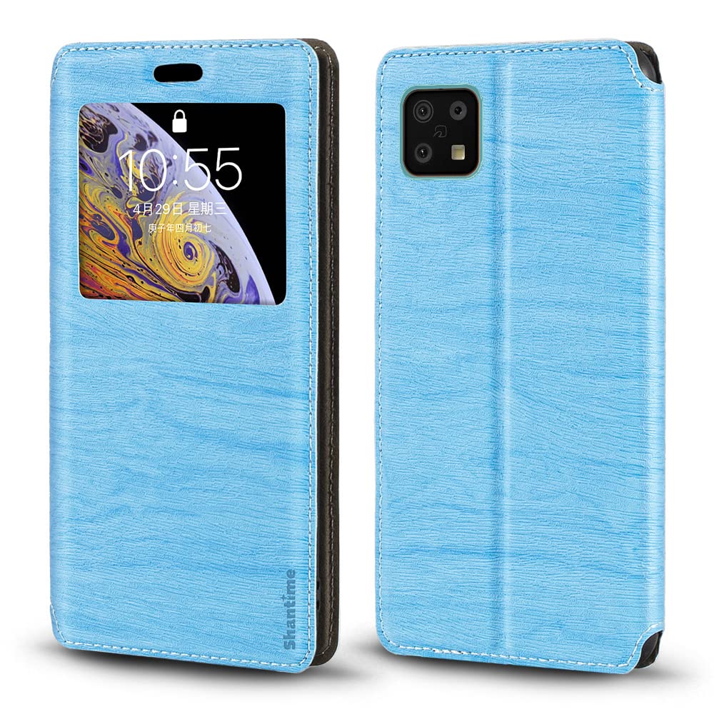Amazon.com: for Sharp Aquos Sense 6 Case, Wood Grain Leather Case 