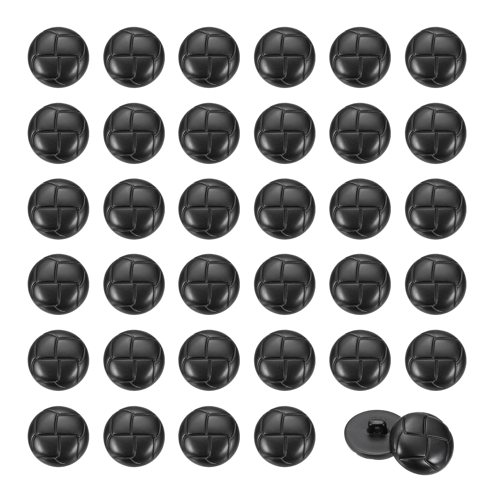 sourcing map 50Pcs Imitation Leather Style Shank Buttons, 25mm/0.98inch Plastic Round Sewing Button for DIY Coats Suits Dress Skirts Jackets Clothing Embellishment, Black