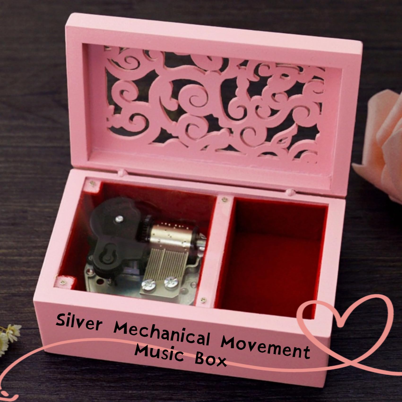 Amazon.co.jp: Gueiddi アンティーク彫刻 手回し木製オルゴール 18音符