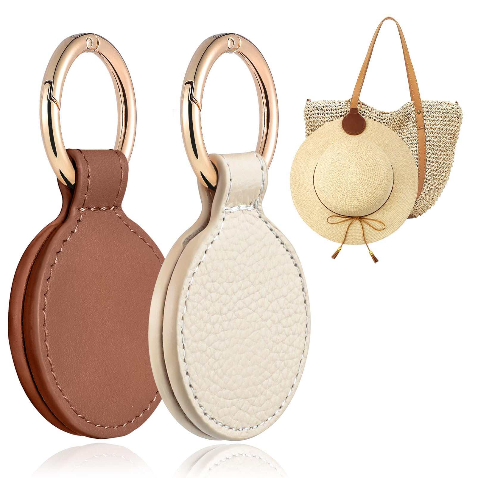 Niveaya Magnetic Hat Clip for Travel on Bag - 2 Pcs, Strong Magnet Hook | Secure Wide-Brim Hat in Wind, Genuine Leather, Gift for Travelers, Cruise Vacation Travel Essential for Purse Bag Luggage