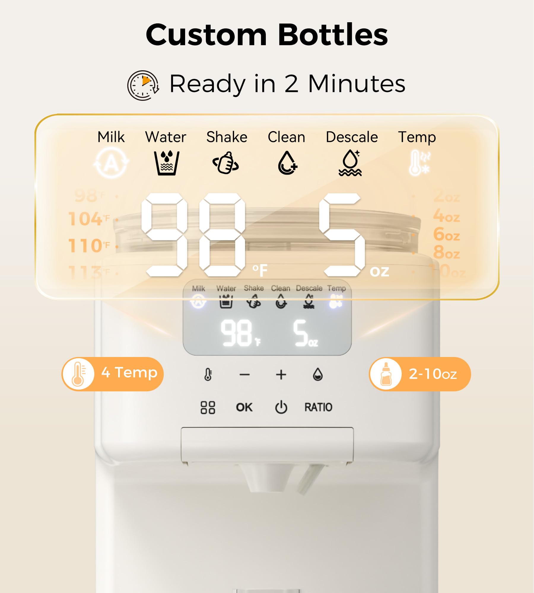 HEYAXA Máquina dispensadora de fórmula avanzada (blanco)