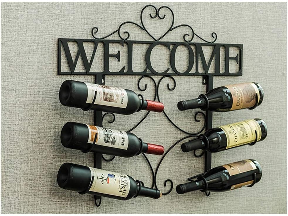 Countertop Wine Racks Wall Mounted Wine Racks, Red Wine Storage Racks, Champagne Drink Wine Shelf for Living Room Restaurant Bar Wall Shelf Wine Holder Wine Cellar Gift (Color : Black)