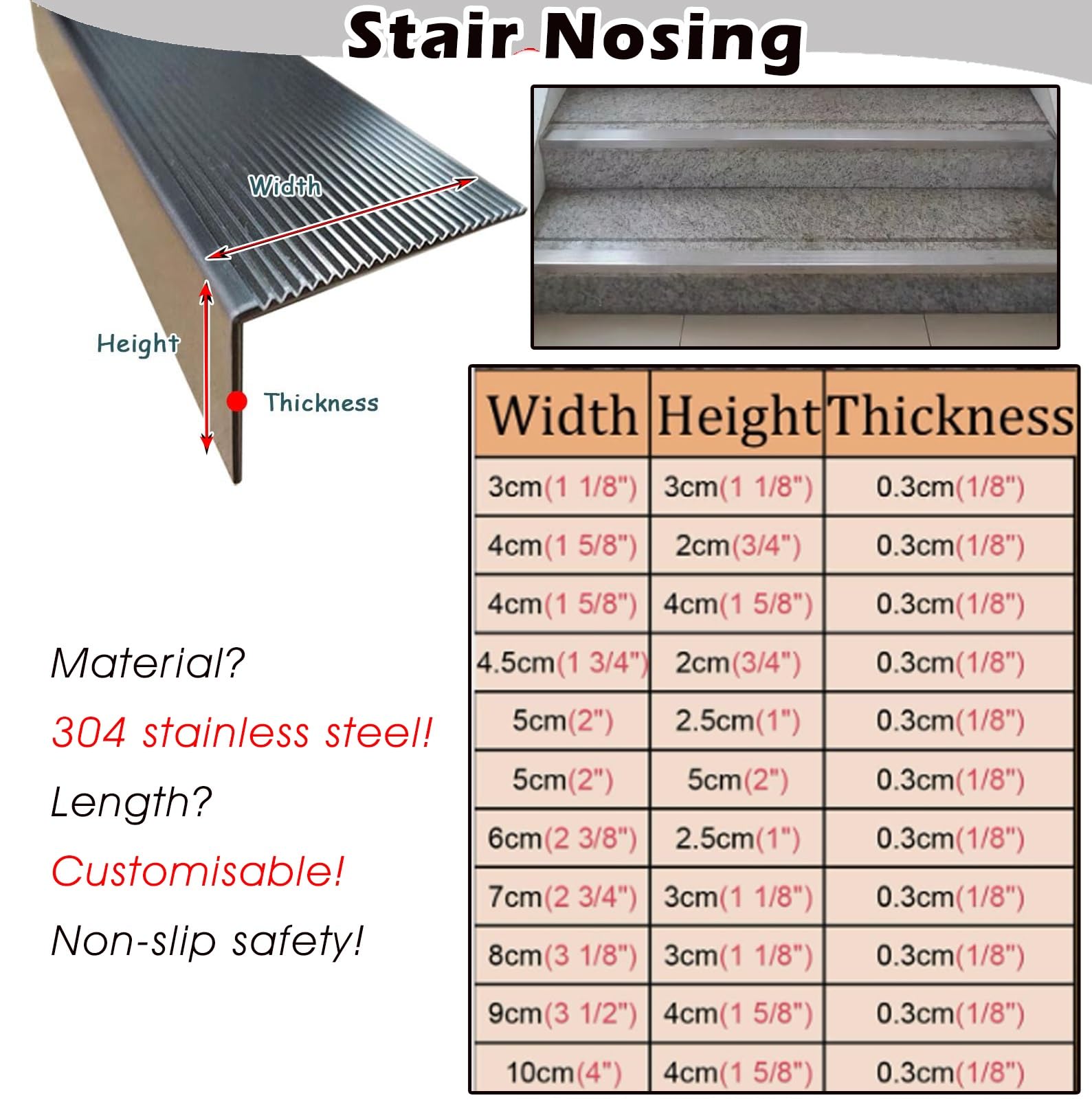 Placa de rodadura de metal antideslizante para proteger el vinilo laminado Flo Ed Protector (140 cm de largo 10 x 4 cm de ancho x alto)