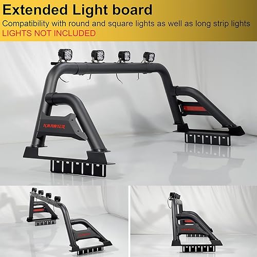 Miniatura 3 de Barra antivuelco para camioneta de tamaño completo, barra de rodillo ajustable deportiva compatible con Tundra, Ford Serie F, Ram 150025003500,