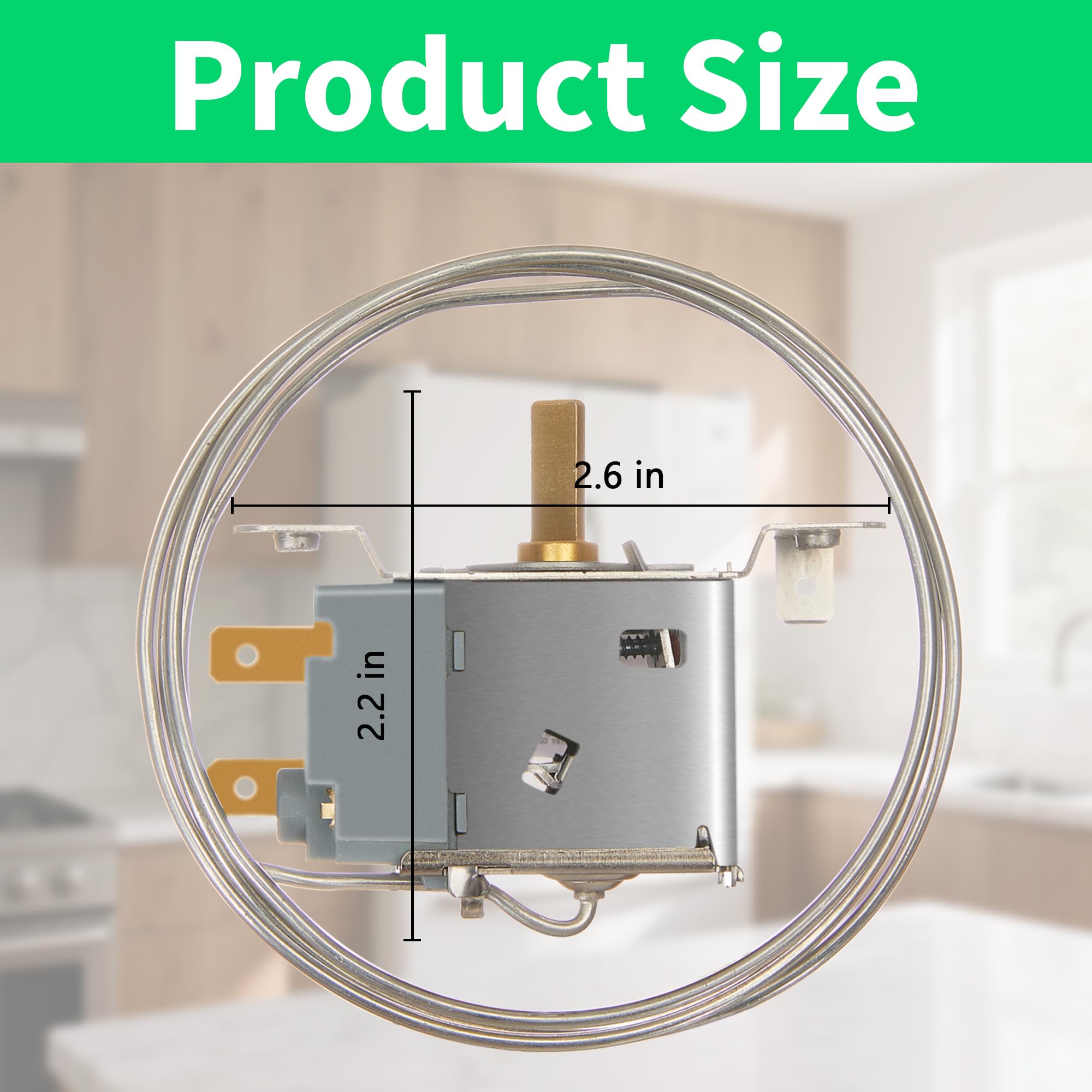 Universal Refrigerator Freezer Thermostat WPF-22 - Temperature Control for Fridge/Freezer, Compatible with WPF-20/WPF-18 & Mini Fridges, 2pin Cold Control Replacement Part