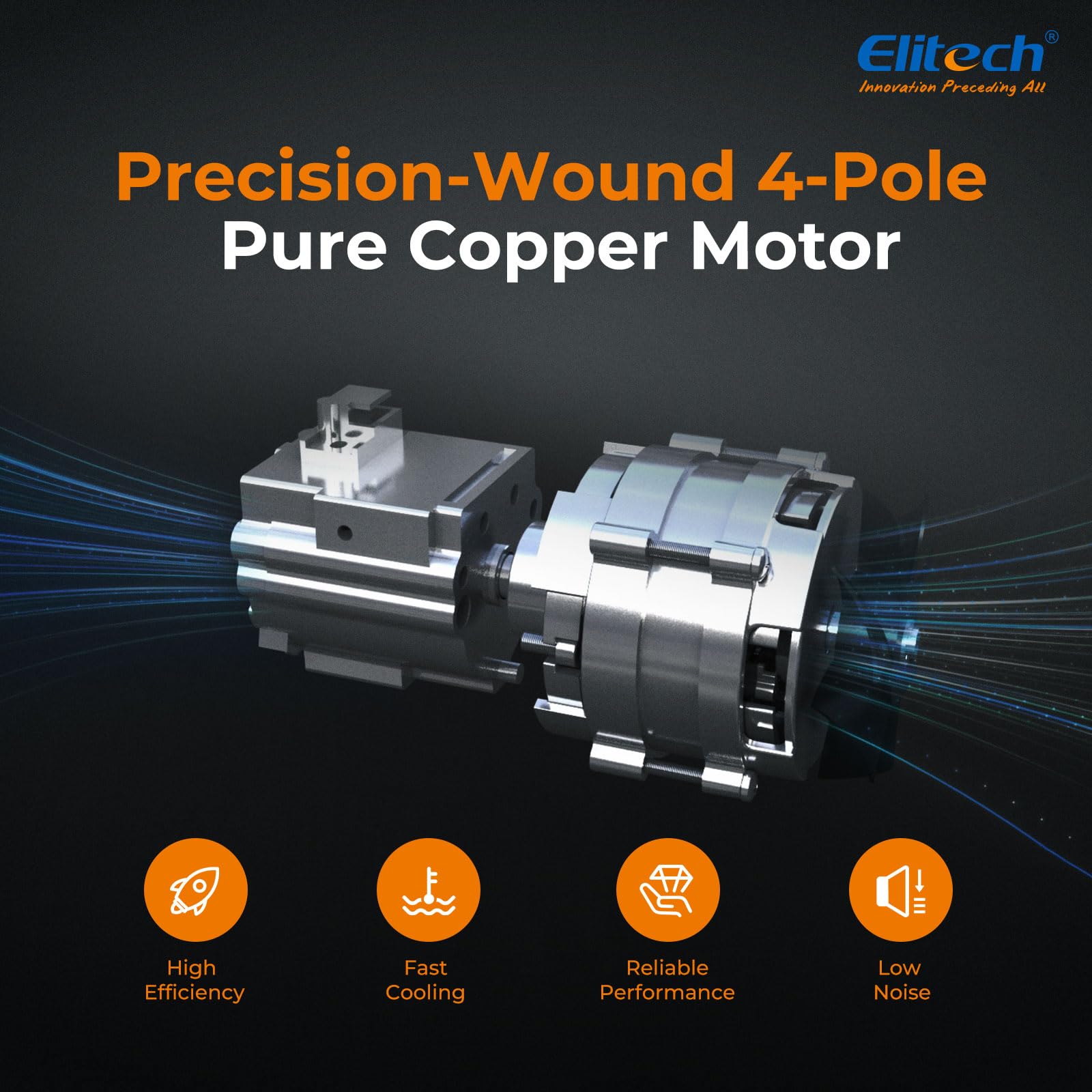 Elitech Pompa del Vuoto Condizionatori NVP-5 2L/S 1/3HP Pompa a Vuoto Rotante Monostadio per HVAC Raffreddamento Manutenzione Condizionatori Auto Compatibile con R32 R134a R410a