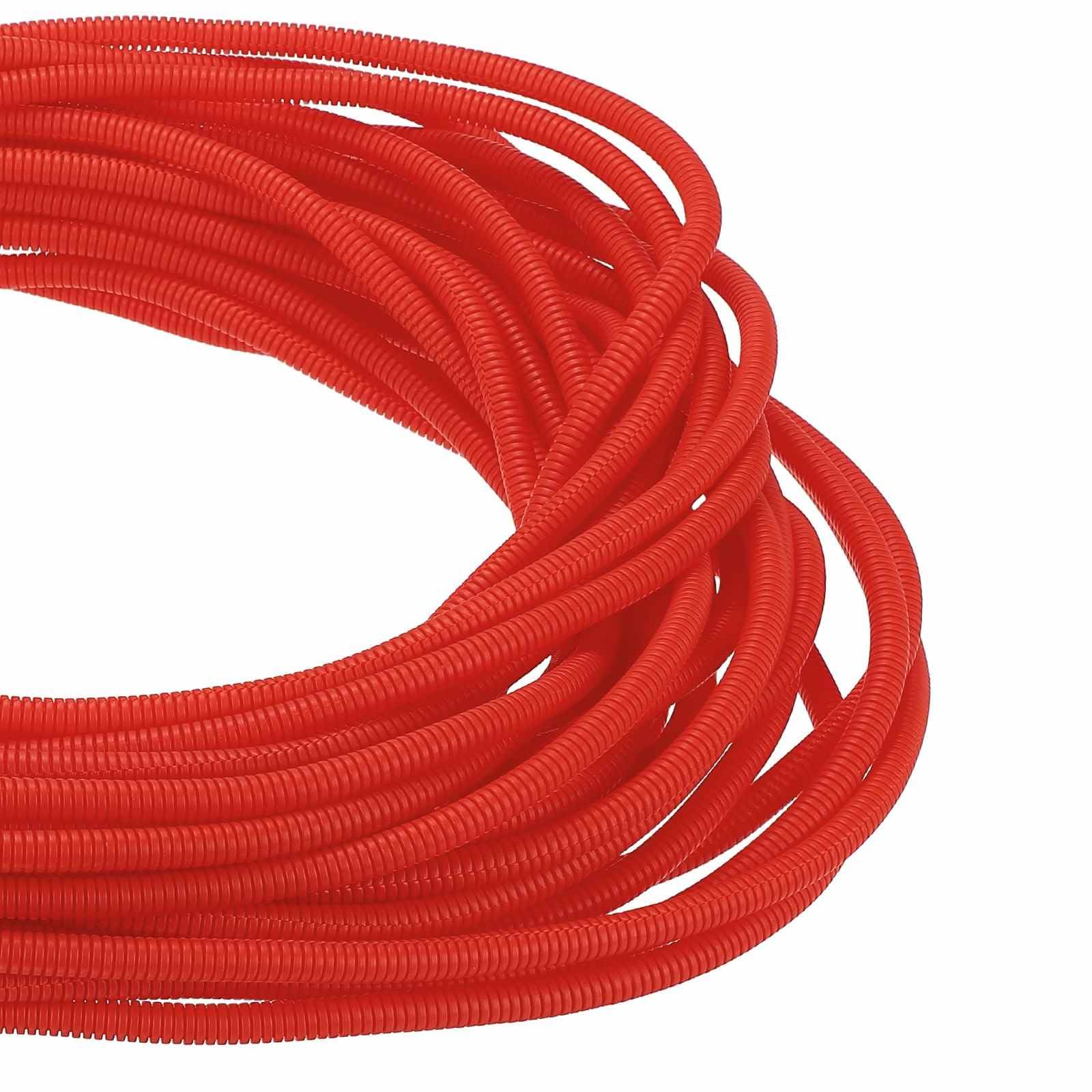 DMiotech 100ft Wire Loom Split Tubing 1/4 Inch, Cord Protectors from Pet Flexible Conduit Cable Management for Office Home Garden, Red