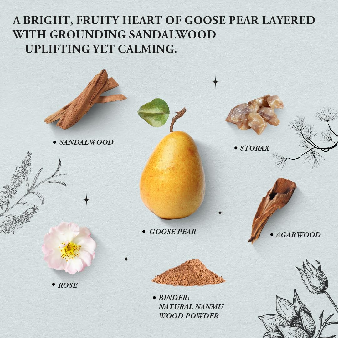 Goose Pear Square Incense Sticks – Fruity & Herbal Aroma for Yoga & Relaxation, 100% Natural, Long-Lasting, Luxury Aromatherapy Gift, 20 Sticks