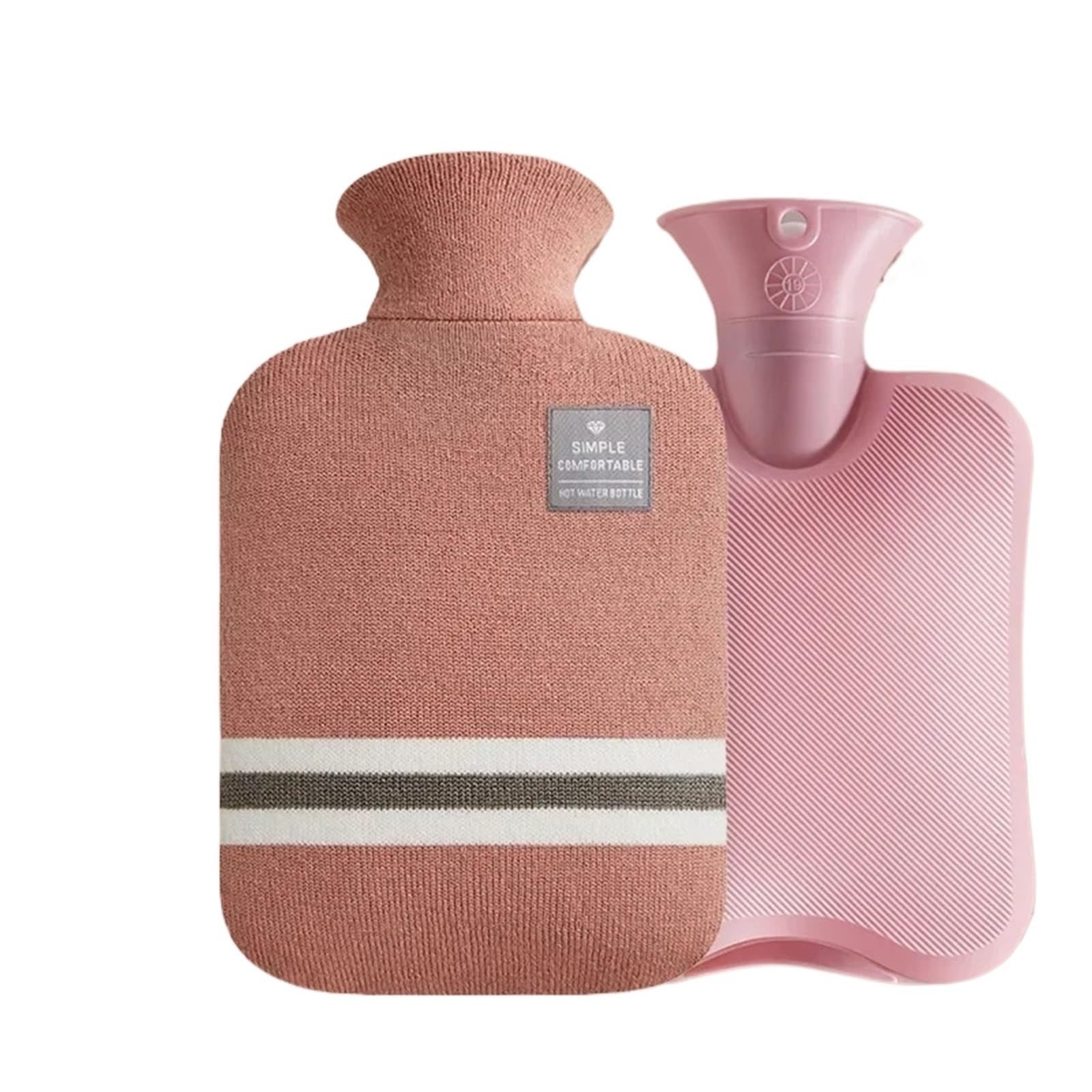 Bolsa de agua caliente for calentar el vientre, las manos y los pies Mantenga a mano la bolsa más para Mujer(1800ML Rose red)