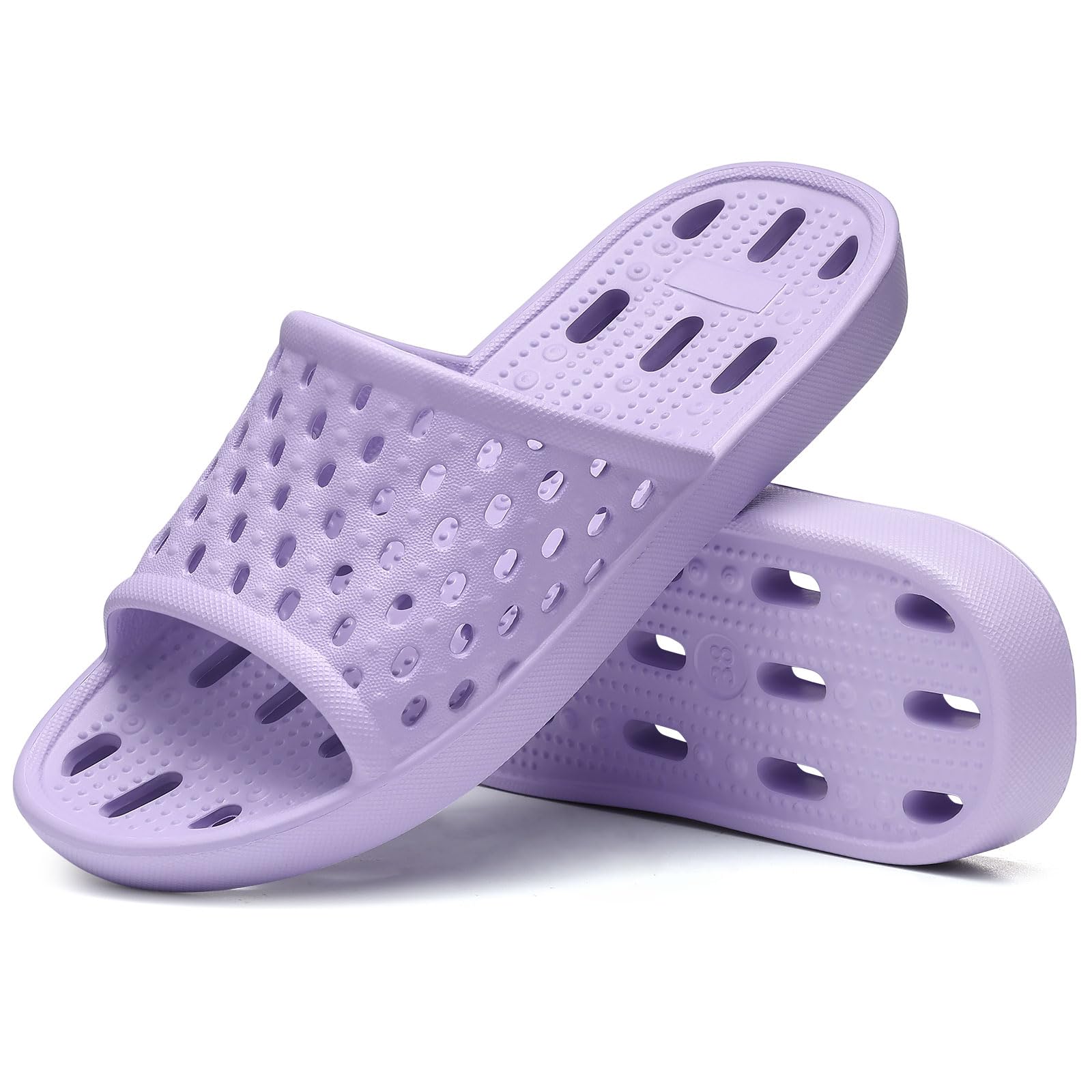Litfun Shower Shoes for Women Non-Slip Quick Dry Shower Slippers Lightweight Pool Sandals with Drain Holes for College Dorm, Beach, Bathroom & Gym