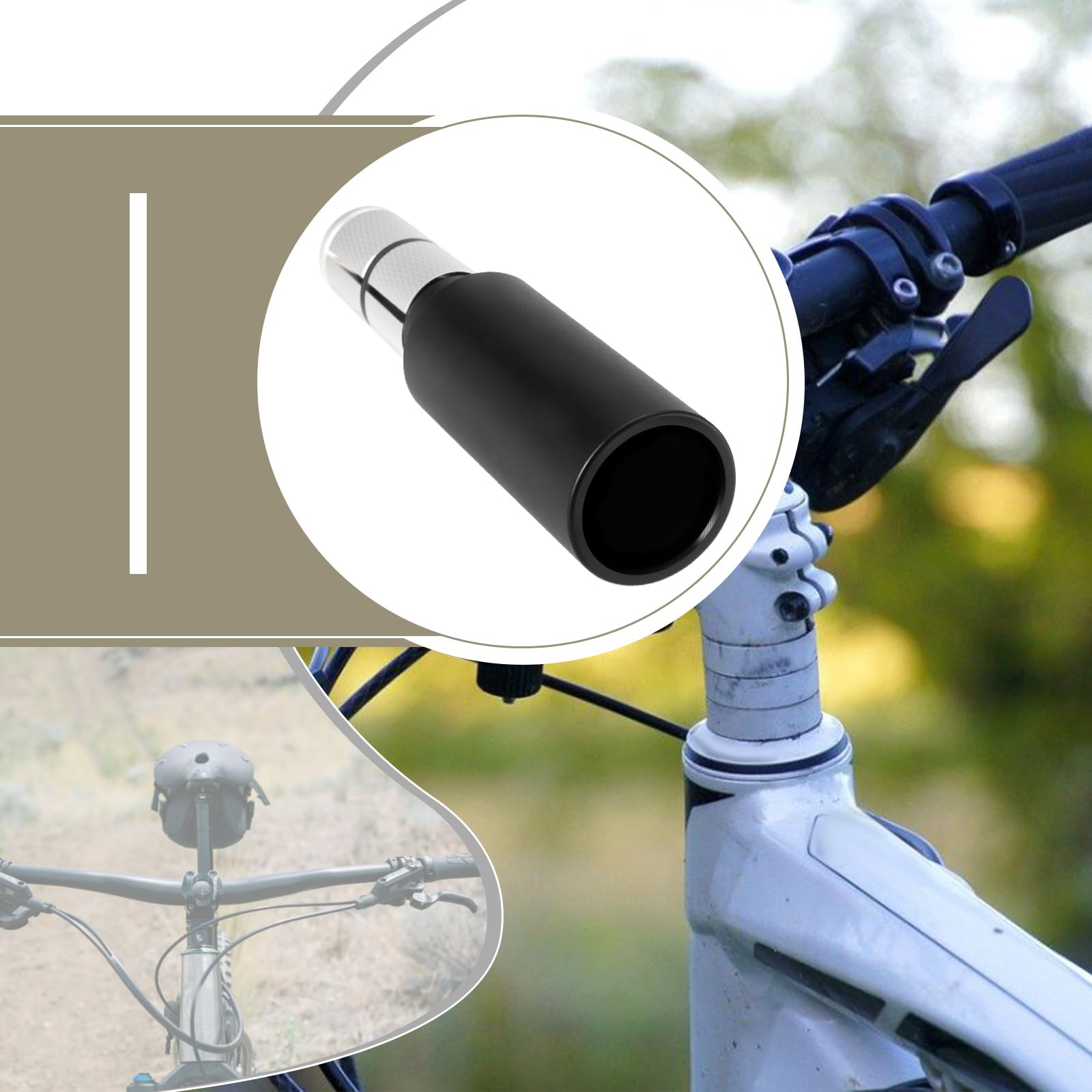 EMSea 1 Paar flache Fahrradlenkerverlängerung, Aluminiumlegierung, MTB-Fahrradlenkerend-Verlängerung, 91 x 22,2 mm, 15–20 mm, Schwarz