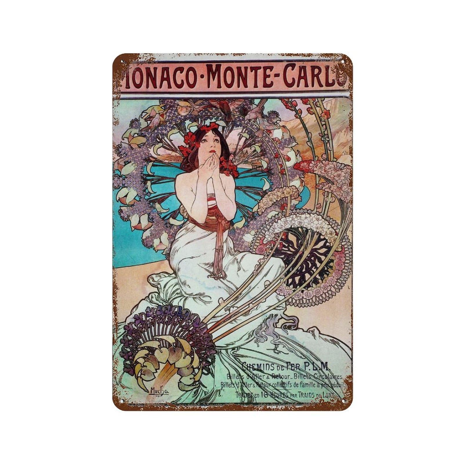 xiaoxiaoshen Alphonse Mucha Illustration Wall Decor Art Metal Tin Poster Modern Home Decor Art Home Bar Shop Decorations Vintage Sign 30x20cm