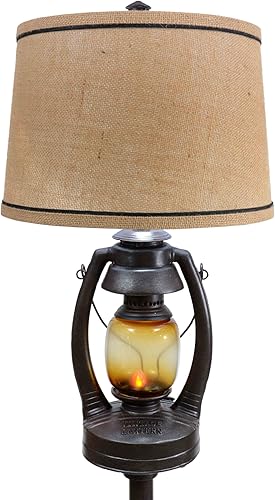 Vista 135 de BLACK FOREST DECOR Antler Lodge Uplight Lámpara - Lámpara rústica de Lodge con globo de vidrio sembrado