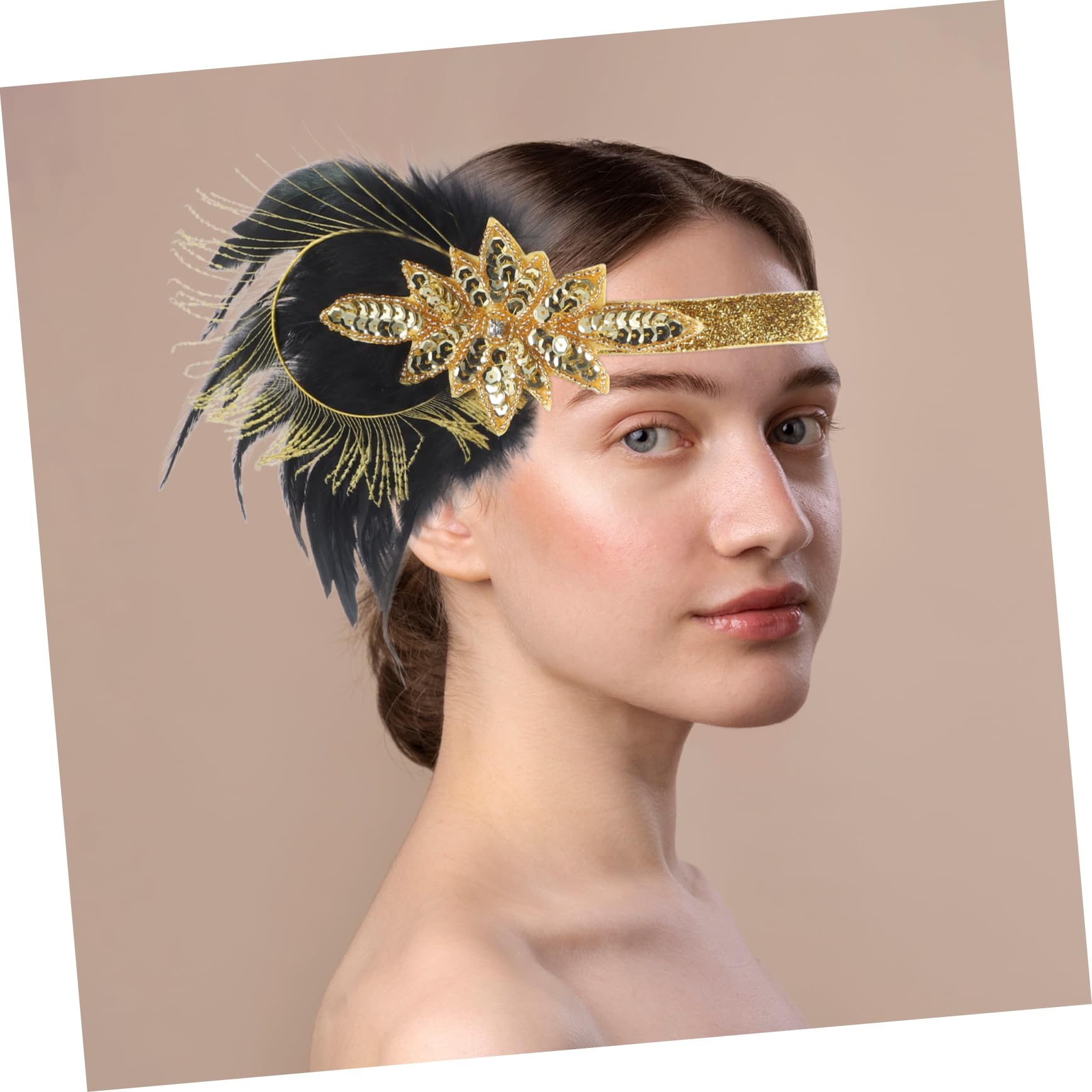 Beavorty Tiara Nupcial 4 Piezas Diadema De De Boda Tocados De Novia Para Boda Tocado Vintage Años 20 Diadema De Cuentas Para Mujer 1920 Pelo Mujer Banquete Elasticidad Poliéster