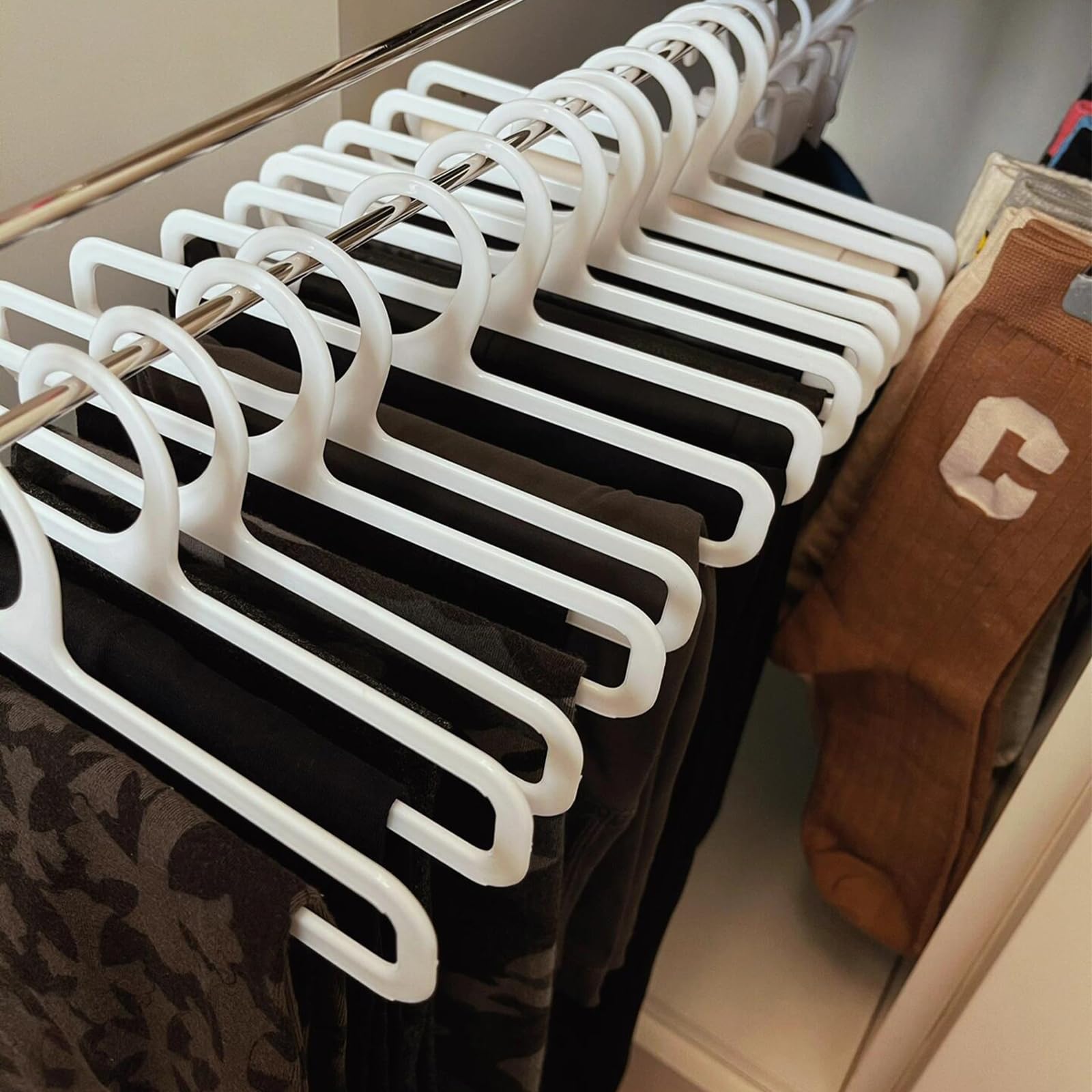 Confezione da 2/4 di organizer per leggings per aradio, grucce in etallo per pantaloni da