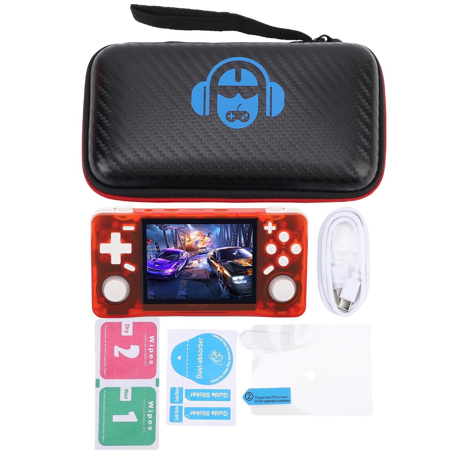 Ejoyous Consola de Juegos Portátil Retro, Consola de Juegos Portátil ABS con Pantalla HD de 3,5 Pulgadas 640x480, RK3326 64 bits A35, Batería de 4000 MAh, para Fanáticos de en Casa de Viajes (128GB)