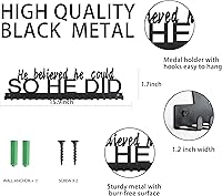 Vista 4 de Goutoports Exhibidor Colgador de Medallas - She Believed She Could She Did - Colgador de Pared Personalizado para Medallas de Corredor de Carreras