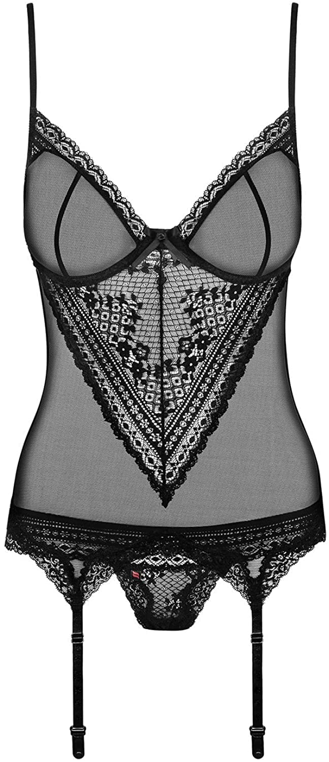 Obsessive verführerischer Body aus Spitze mit Schnürung, in hübscher Geschenkbox