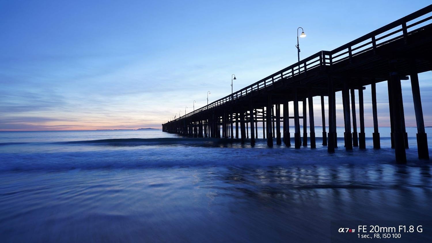 Pier at Sunset with a Smooth Water Effect