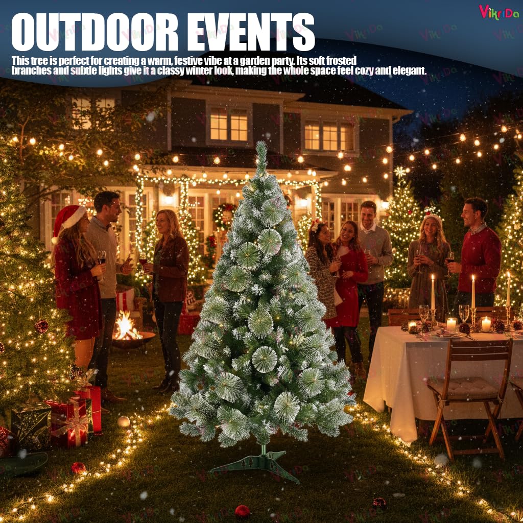 VikriDA 3ft Snow Flocked Christmas Tree - 48 Ornaments -5