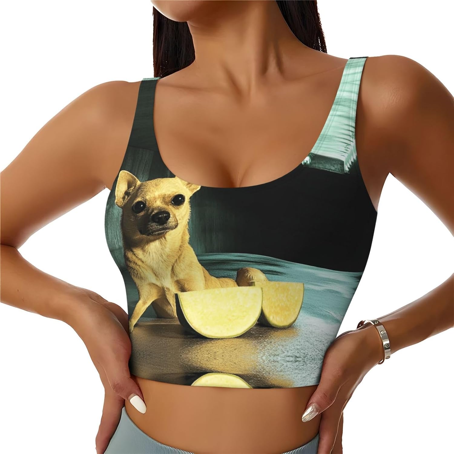 Cute Chihuahua Women's Sports Bras - High Support Workout Tops for Women, Yoga Sports Bra, Bralettes with Support