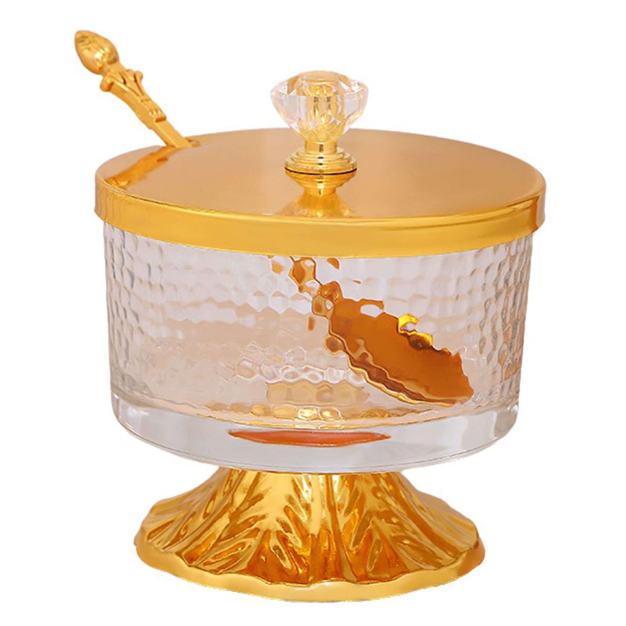 FGJsfhrDTU Glass Storage Jars, Home Kitchen Storage Jar For Spice Snacks Candy Cookies Seasoning-mirror-10 * 10 8cm(Hammer Pattern)