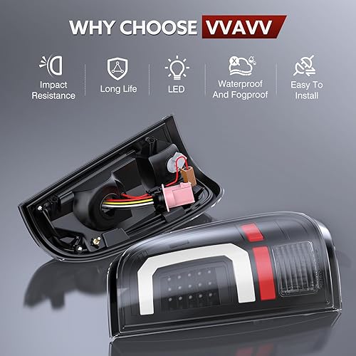 Miniatura 6 de vvavv Conjunto de luces traseras compatible con Ford F150 F-150 2009 2010 2011 2012 2013 2014 luces traseras laterales rojas no es compatible con el