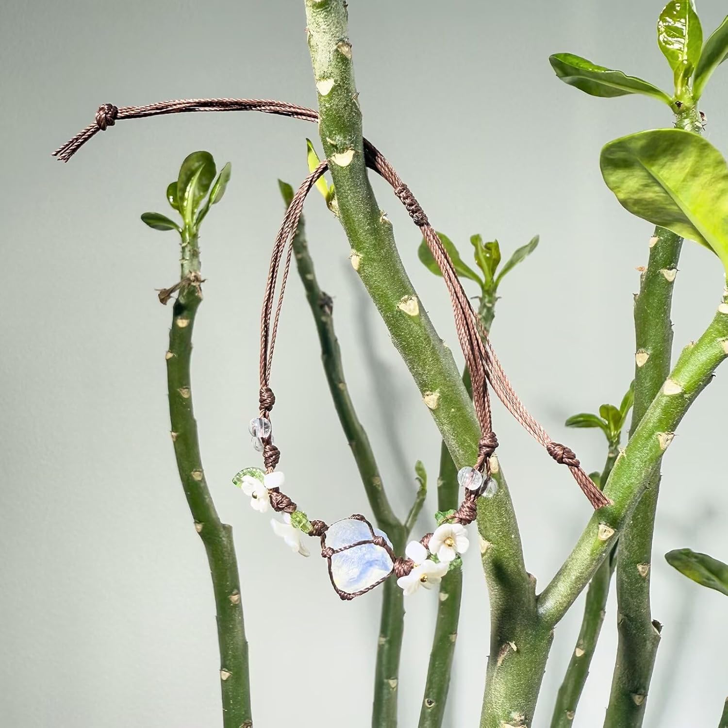 Crystal Bracelet for Women Beach Boho Bracelets Summer Natural Stone Energy Healing Crystals Bracelets Quartz Jewelry Braided Adjustable Anxiety Bracelet for Graduation Birthday Gift - Image 7