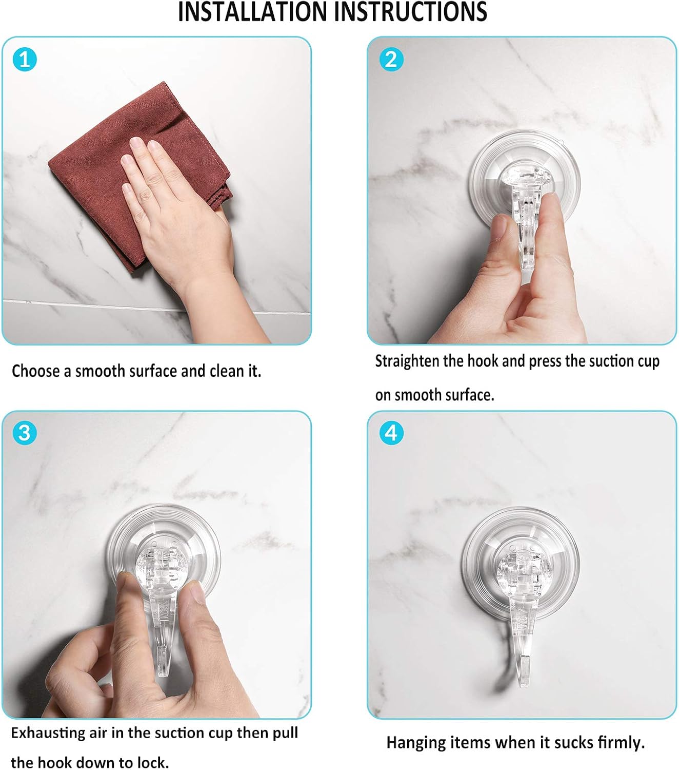 70% Off Discount Suction Cup Hooks, VIS'V Small Clear Removable Heavy Duty Suction Hooks Strong Window Glass Door Suction Cup Hangers Kitchen Bathroom Shower Wall Hooks for Towel Loofah Utensils Wreath - 6 Packs