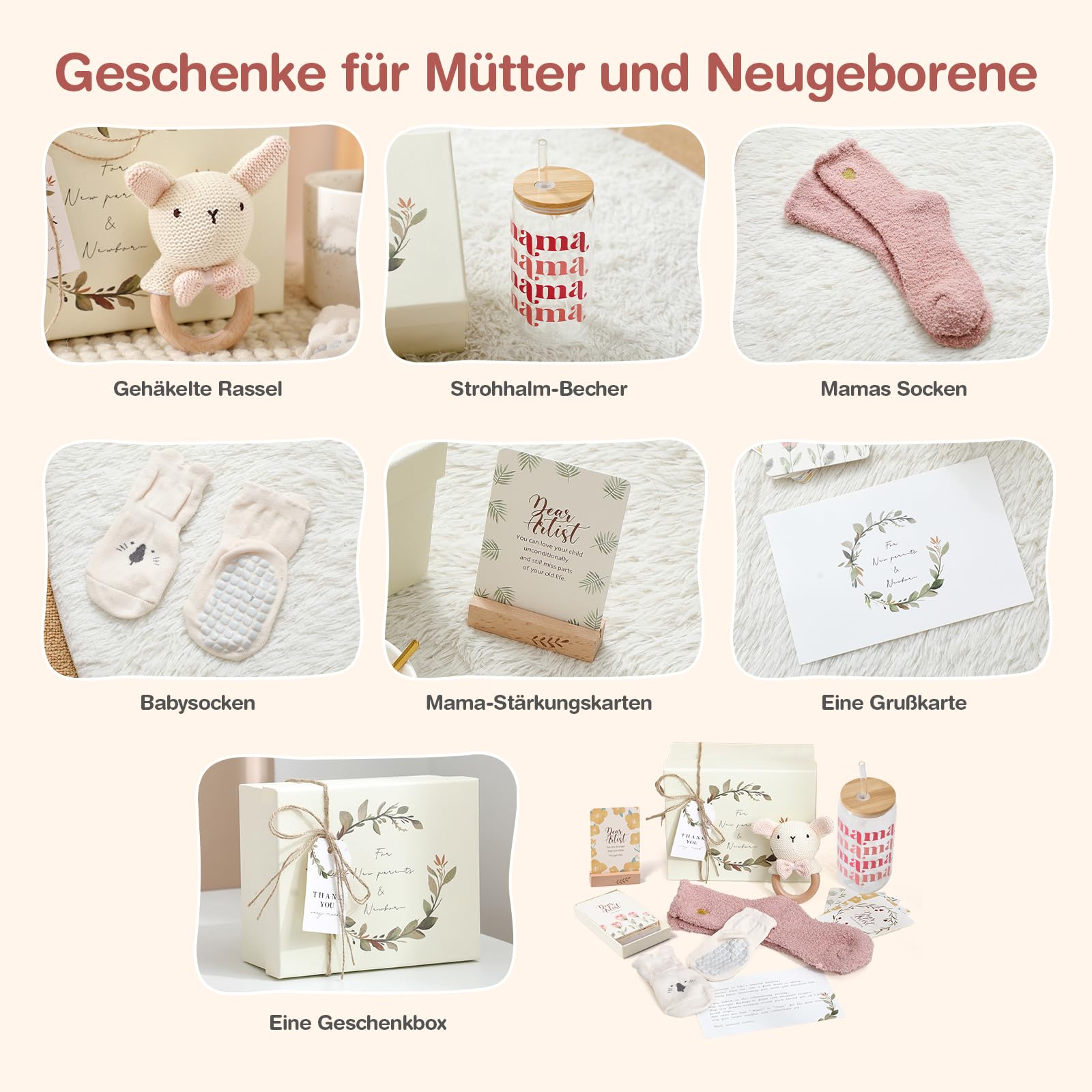 Baby Gifts for Birth Girl Personalised Gifts Baby,Baby Gift Set, Newborn Gift boy Set Birth Party Baby Newborn Gift Toys (Rabbit,Small) - Image 2