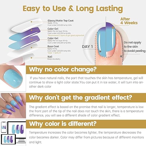 Vista 86 de YTD Likomey Brocade Glitter - Esmalte de uñas de gel que cambia de color, 0.5 onzas líquidas, color rosa intenso a violeta, brillo brillante, cambio