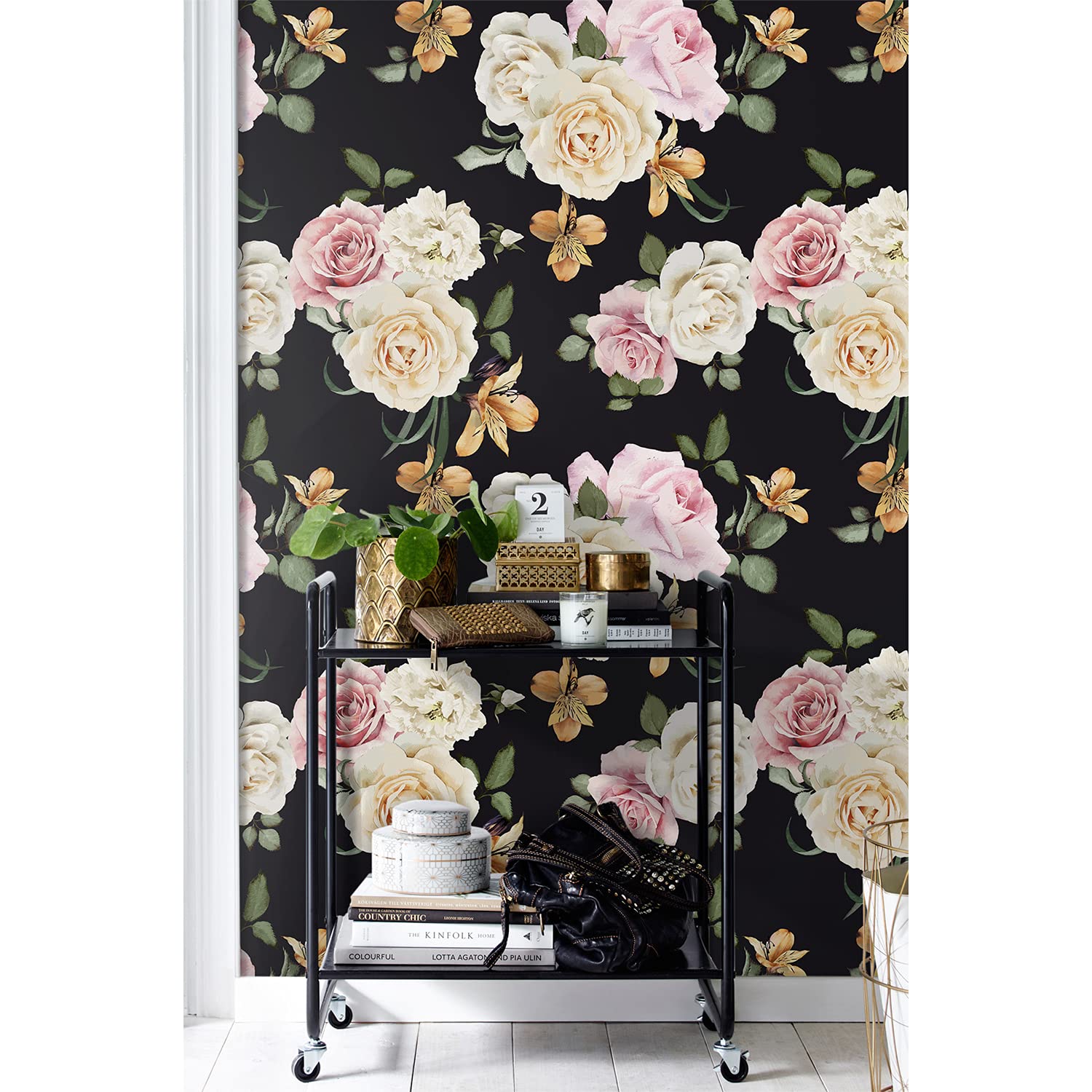 Papier peint roses vintage 312x219 cm Coloray pour salon et chambre