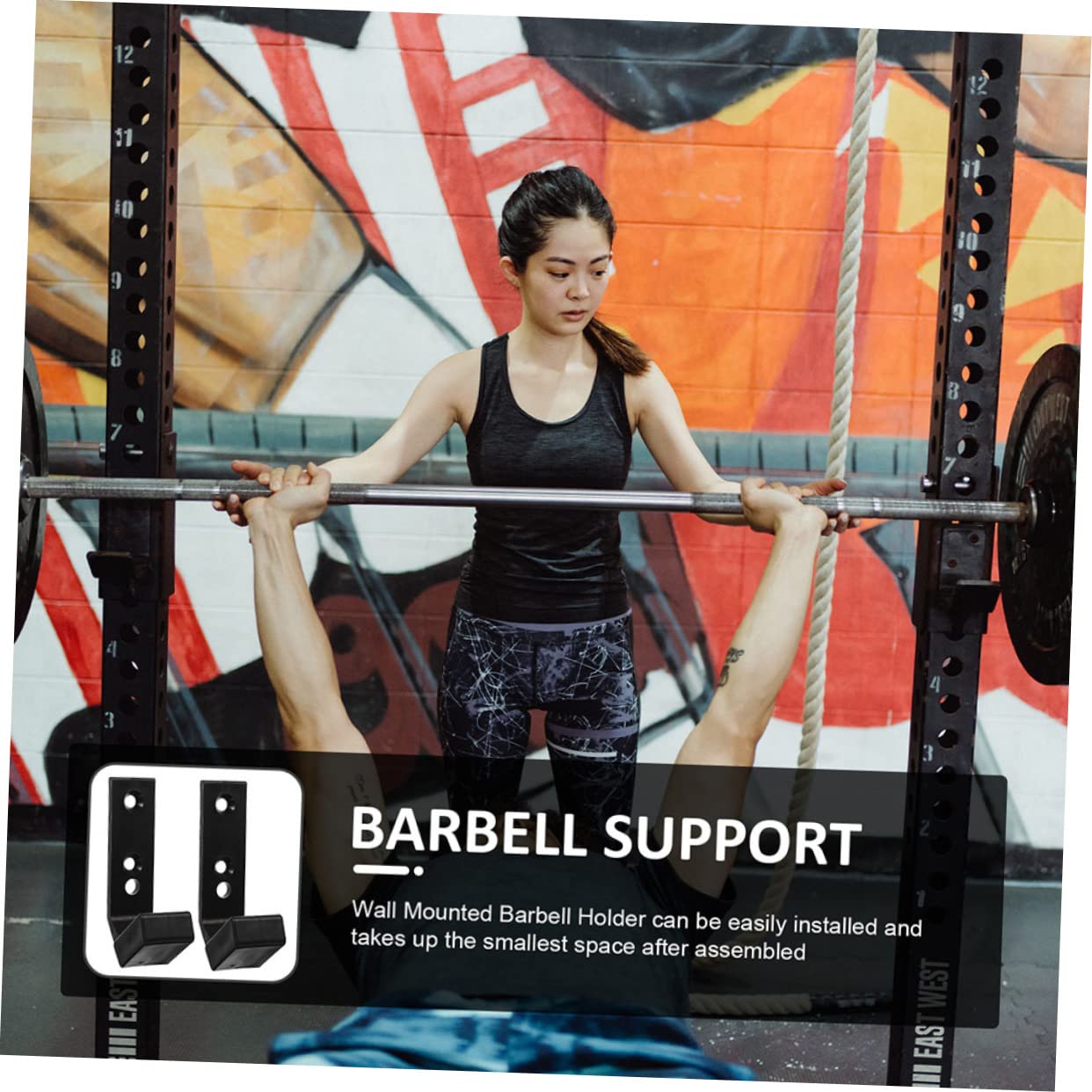 Garneck 4Pcs Barbell Hanger Wall Rack for Home Gym Storage Durable Barbell Holders for Commercial Use Heavy Duty with Workmanship Fitness Accessory