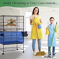 Vista 7 de Daoeny Cubierta Grande para Jaula de Pájaros, Protector de Semillas para Jaula de Pájaros, Red de Malla de Nylon Suave y Ajustable, Cubierta