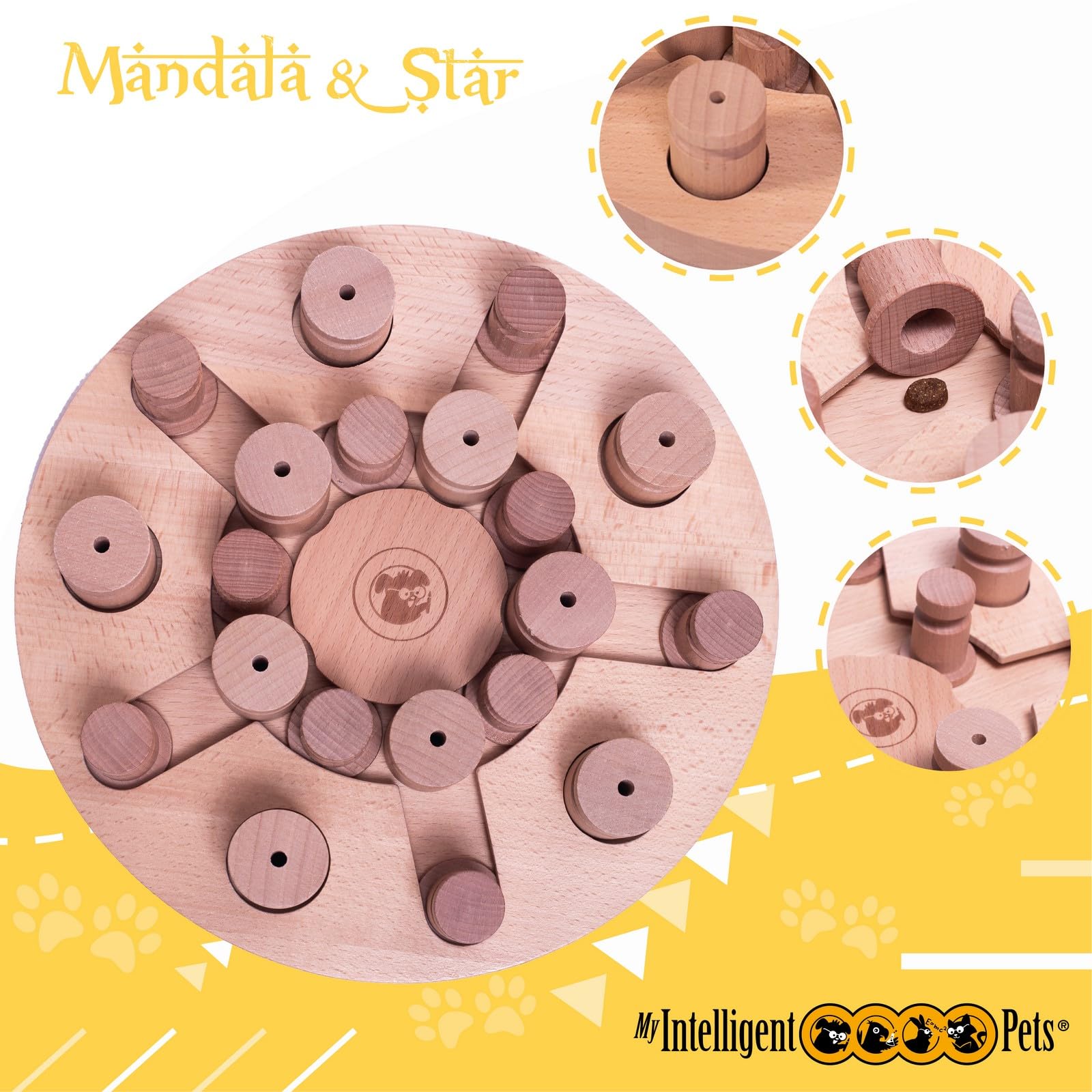 My Intelligent Pets Mandala & Star Giocattolo intelligente per cani Distributore di Dolcetti Interattivo Giocattolo per Cuccioli, giochi di Attivazione Mentale per Cani Puzzle Interattivo