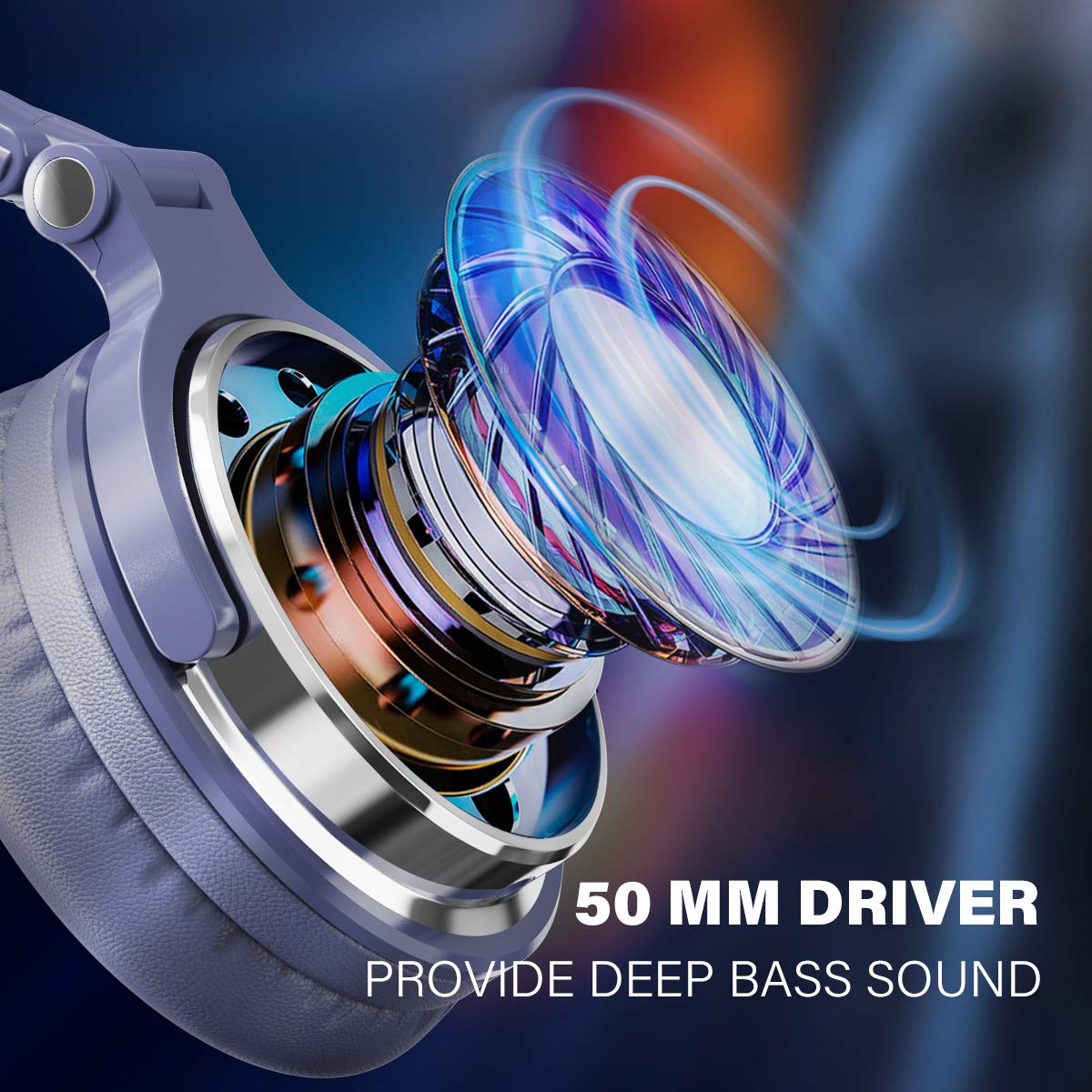 OneOdio Kopfhörer, geschlossener DJ-Kopfhörer zum Steuern und Mixen, Kopfhörer aus Leder, Schallisolierung, Bewegung um 90 ° drehbar, Stereo, tragbar auf das Ohr (Kobaltblau)