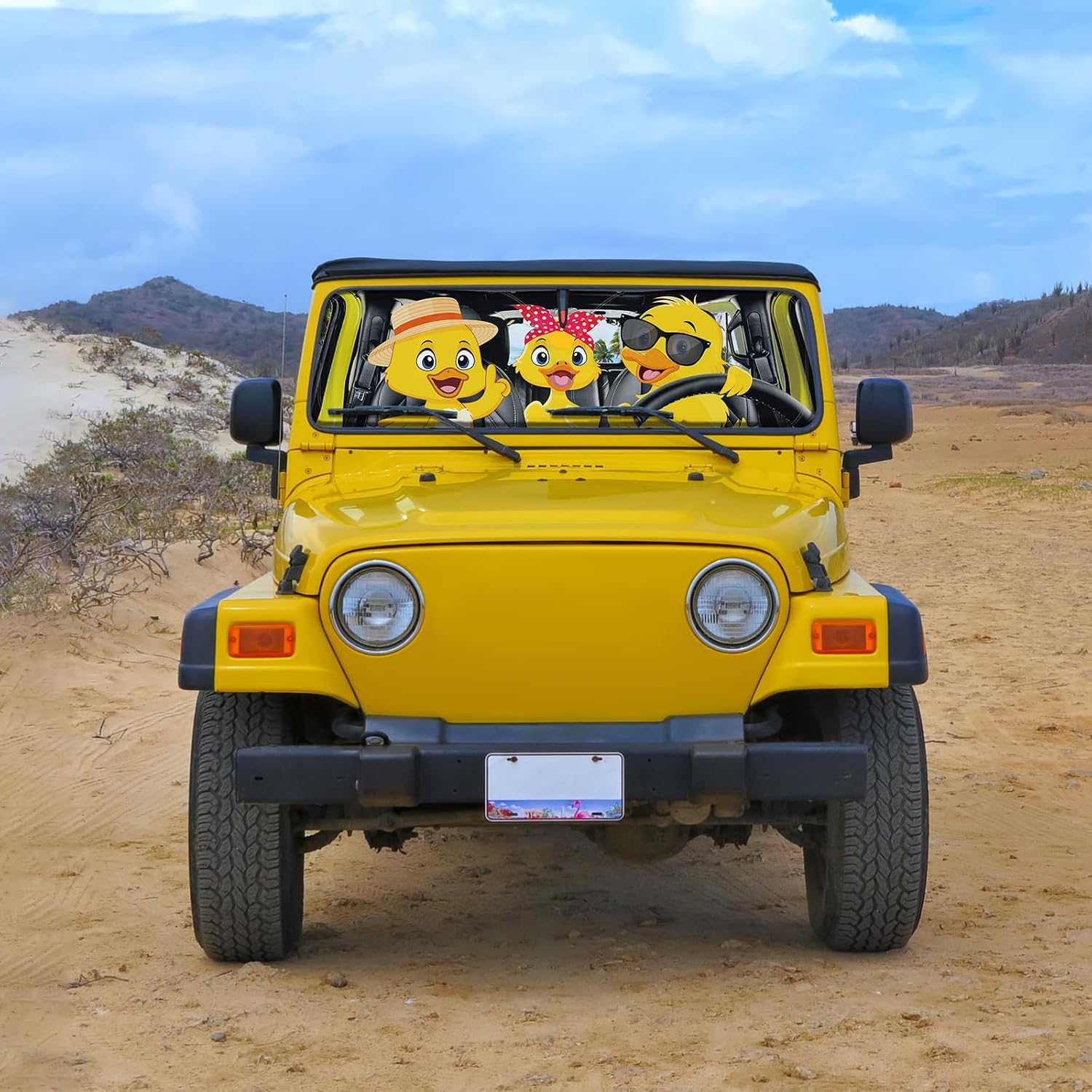 DaisyInner Sunshade Compatible with Jeep Jk,Classic Duck,16.5" x 52.5"