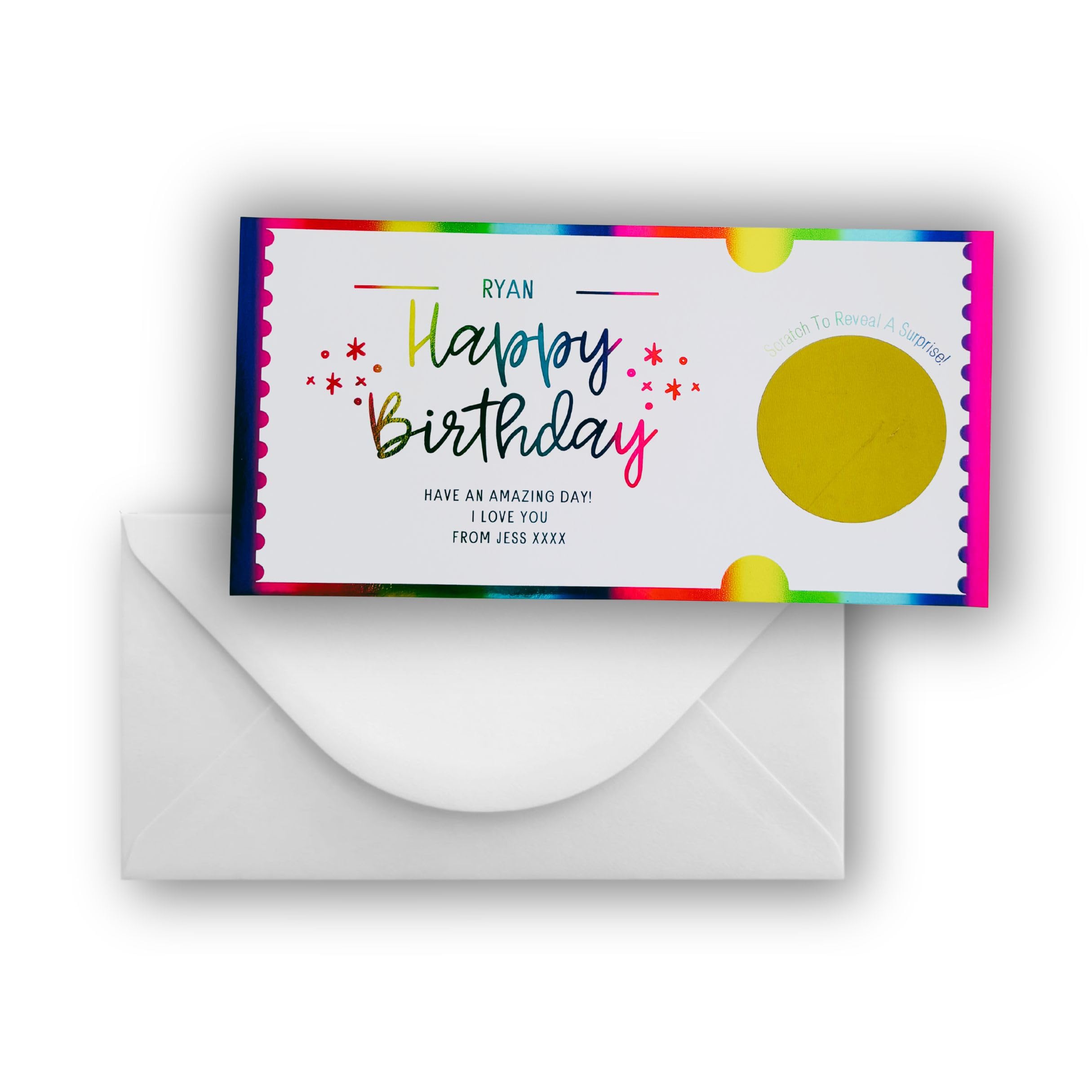 Personalised Scratch Card - Scratch to reveal - Happy Birthday, Anniversary, Congratulations, Valentines Day, Any Custom Text