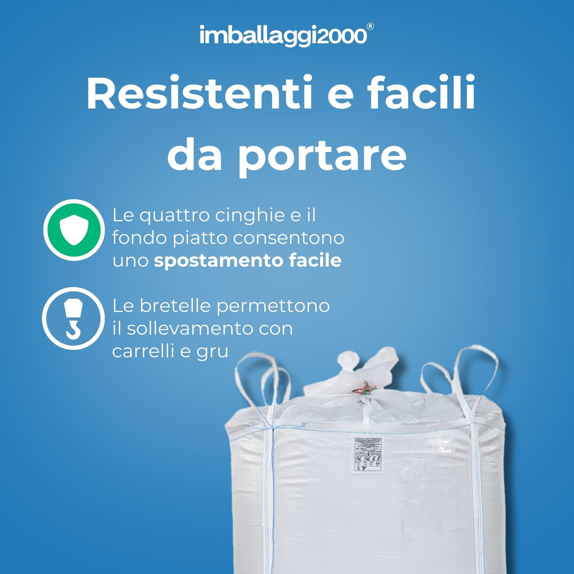 NTG Big Bag, 4 Passanti, Capacità Di Carico Di 1000 Kg, 90 X 90 X 90 Cm, Impermeabile, Protezione Dai Raggi UV, Sacco Per Rifiuti Da Giardino, Sacco Per Foglie, 18 Pezzi - Foto 10