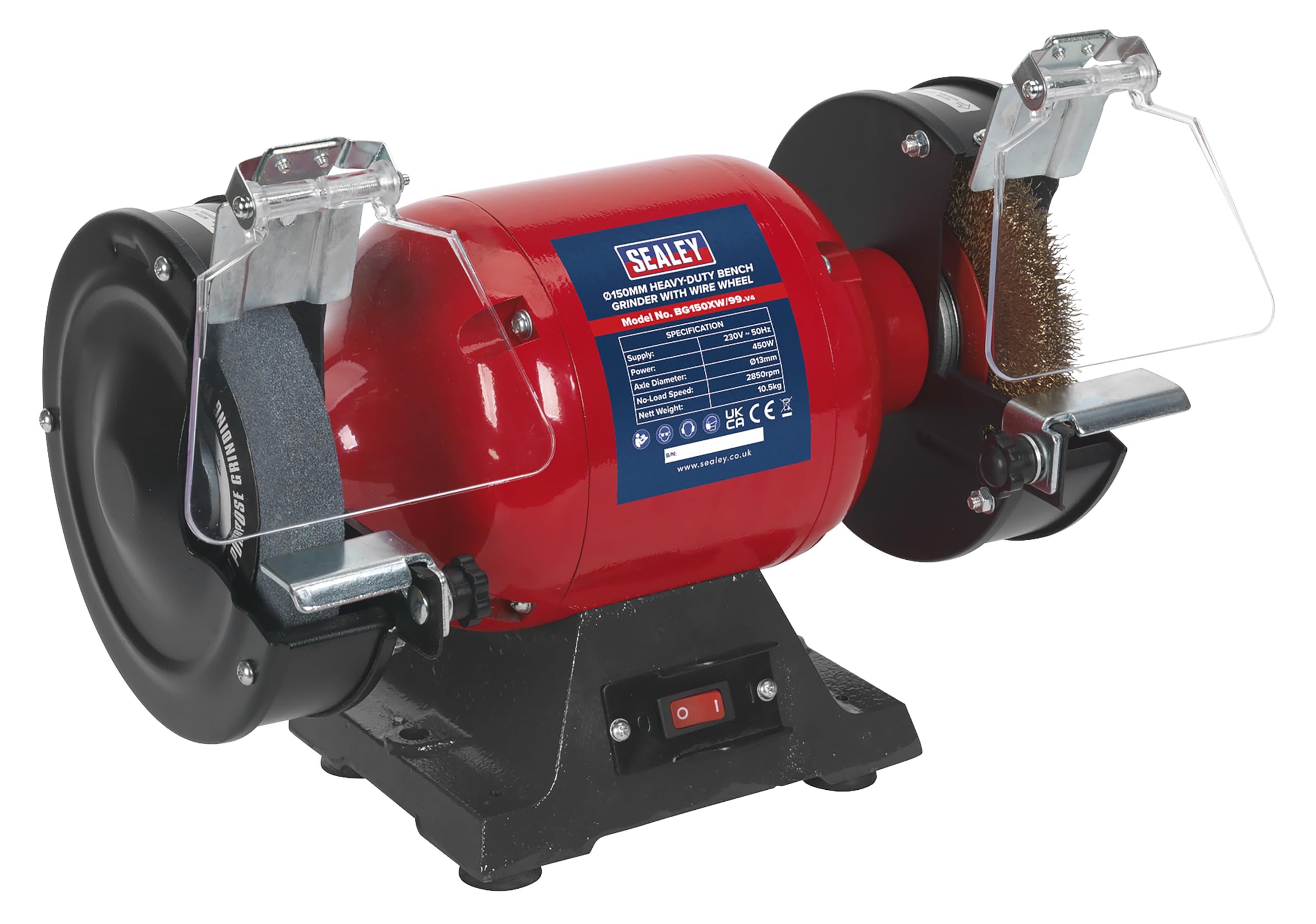 Sealey 150mm Touret avec Roue de Fil 450w/230v Robuste