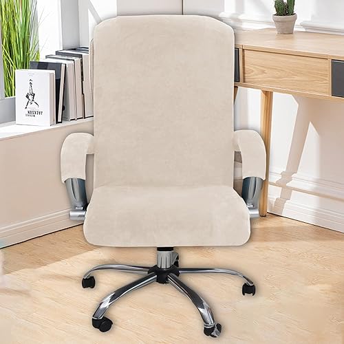 Miniatura 7 de Funda de terciopelo para silla de oficina con fundas para brazos, fundas elásticas para sillas de escritorio de computadora, fundas universales para