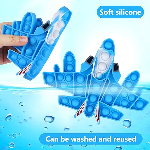 Miniatura 5 de EVERMARKET Paquete de 4 juguetes sensoriales para ansiedad con burbujas para presionar, arcoíris, paquete de juguetes simples de silicona para