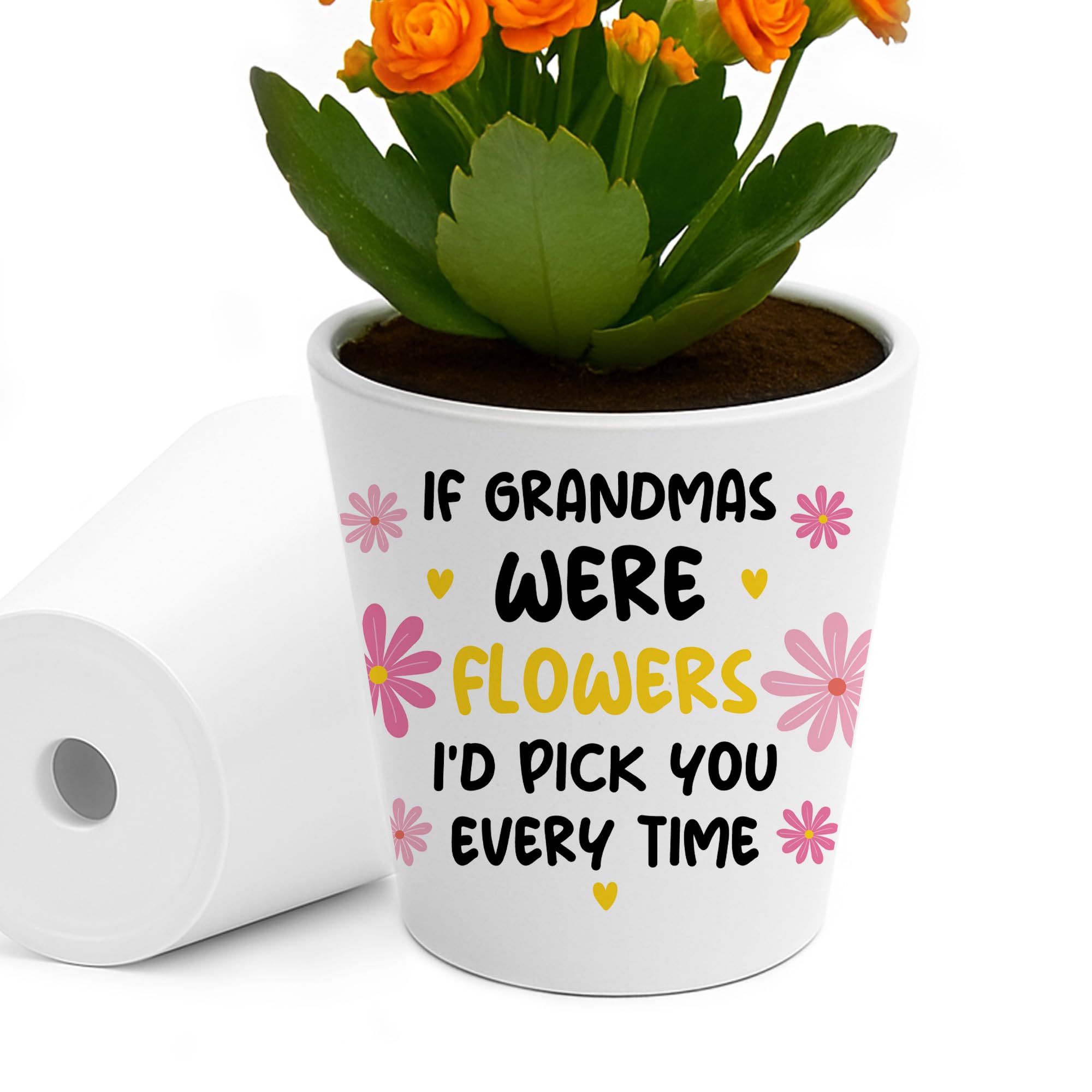 RED OCEAN Cute Grandma For Birthday Christmas Plant Pot Grandparent For Grandma From Grandchildren Thank You Present Her Keepsake