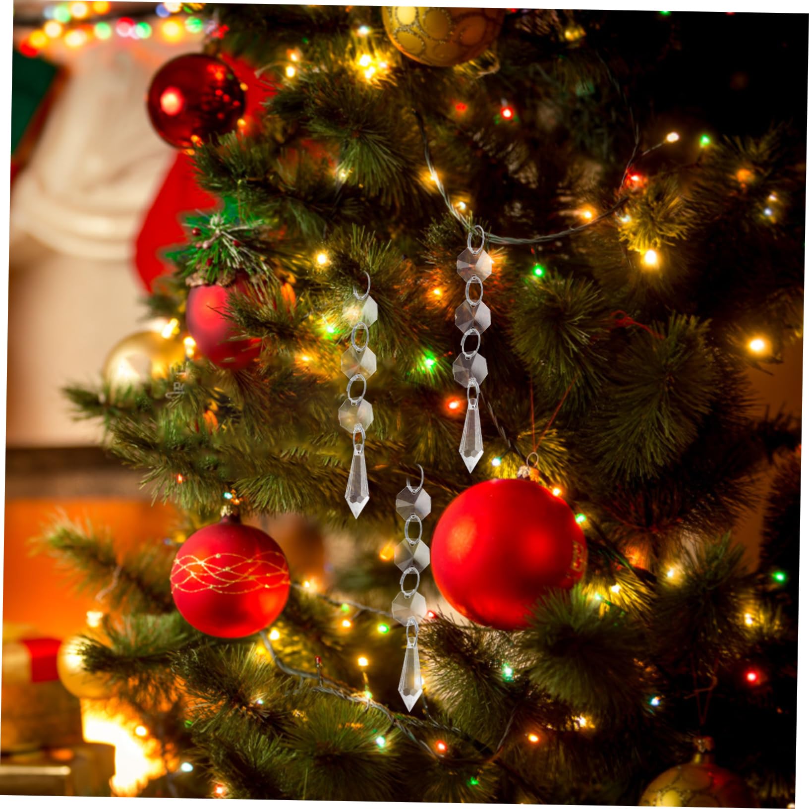 Cabilock 5 Sätze Hängende Kristalldekoration Transparente Oktagonperlen Für Hochzeiten Partys Und Weihnachtsbaum Deko Leicht Und Pflegeleicht Vielseitig Einsetzbar 20 Stück * 5