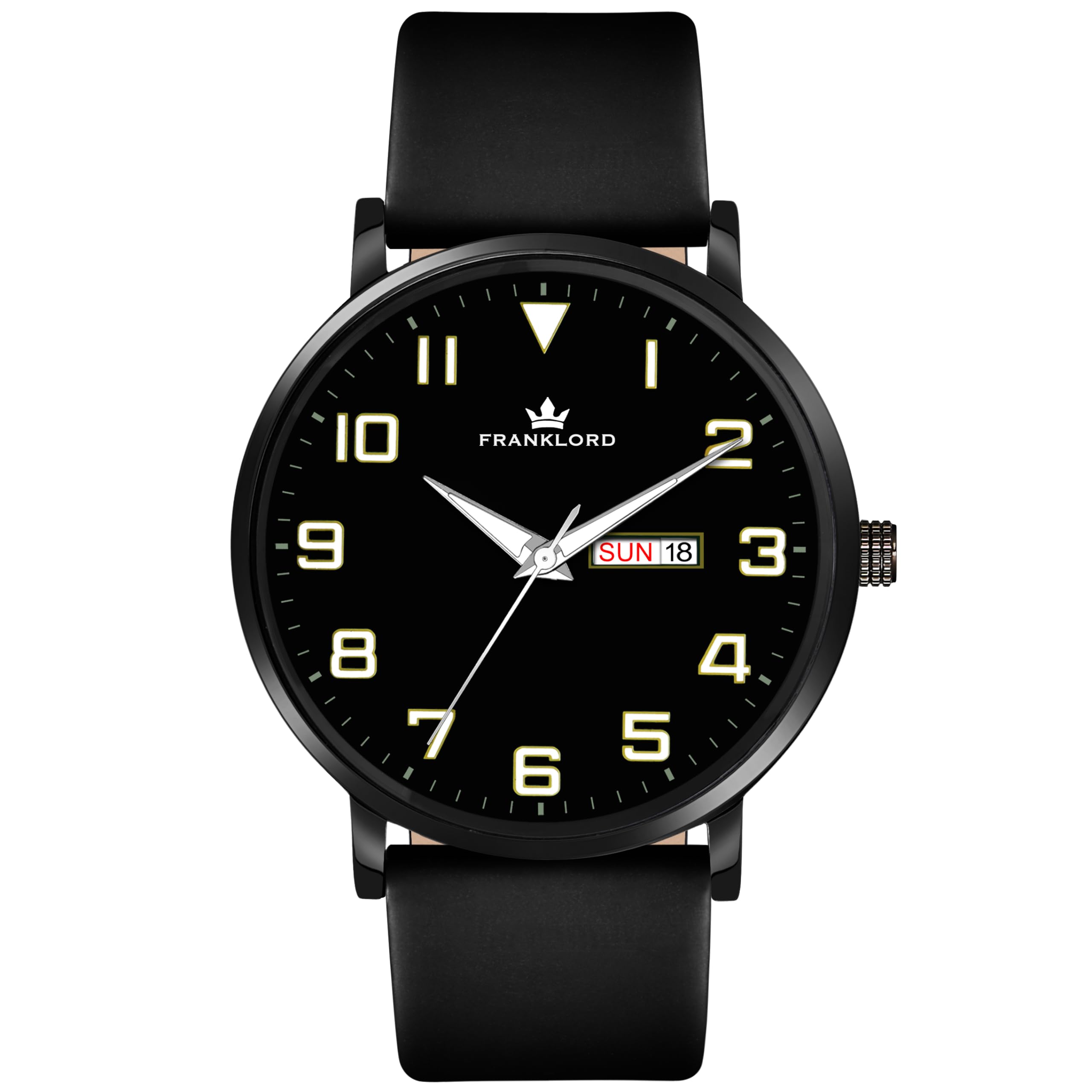 FranklordNeo Luminous Series Analog Watch for Men & Boys | Black Dial Leather Strap | Luxury & Premium Unisex Wristwatch for Adults