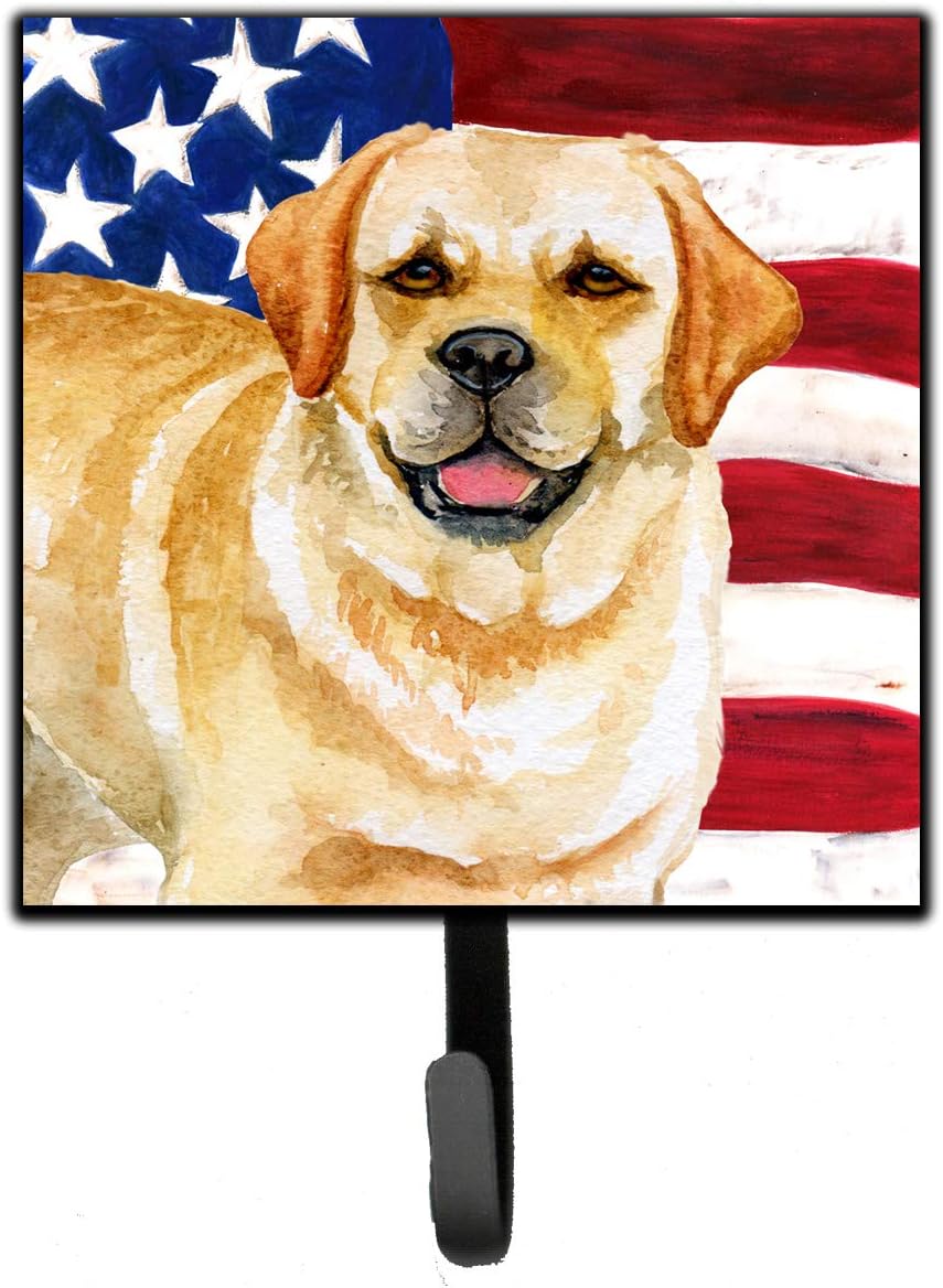 Caroline's Treasures BB9664SH4 Golden Retriever Patriotic Wall Hook, Multicolor, Small