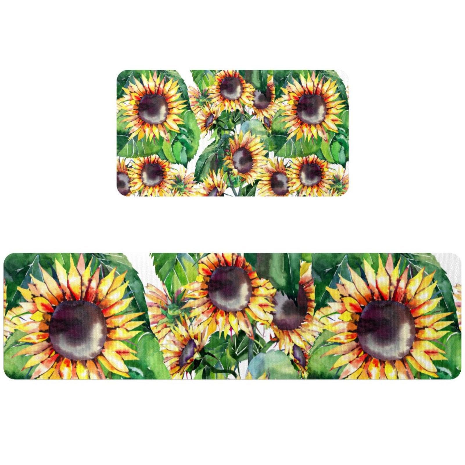 Alfombrillas de cocina antideslizantes de girasoles para un hogar acogedor